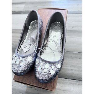 The Childrens Place Ballet Flats Girls Youth Size 2 Silver Glitter